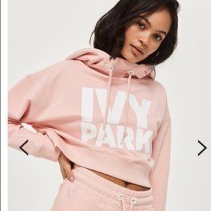 Ivy Park Cropped Hoodie Pink Size L